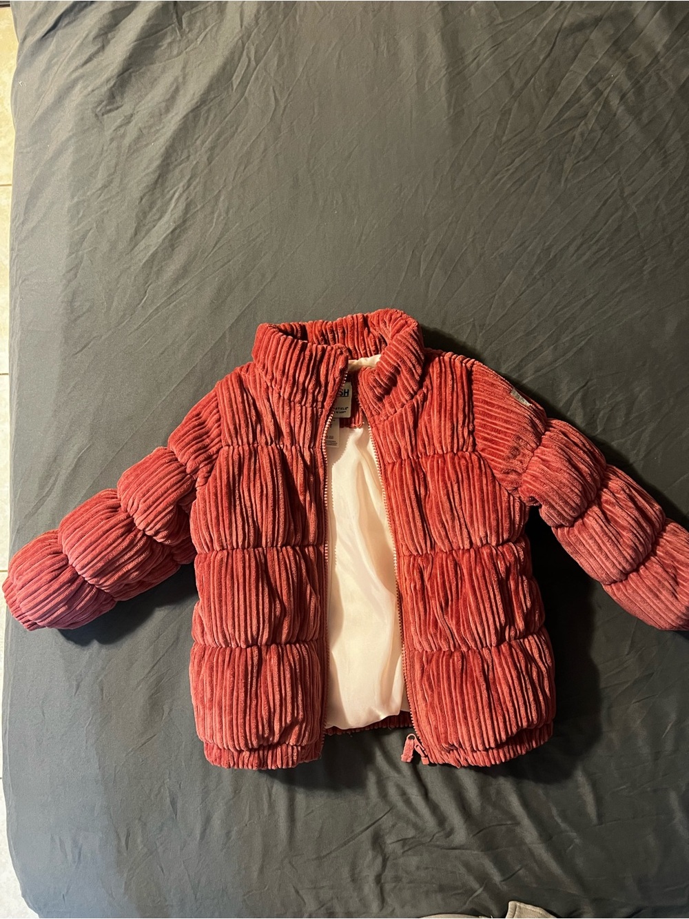 Oshkosh Girls pink Ribbed Puffer Jacket